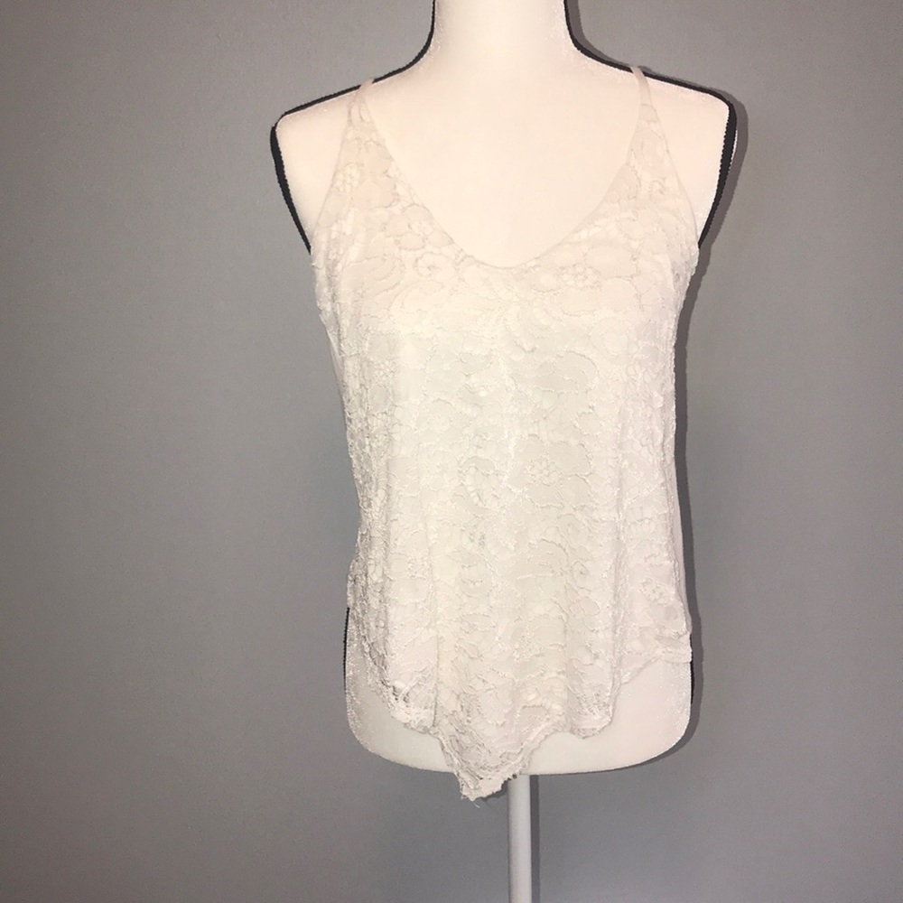 Fig & Olive white racerback tank